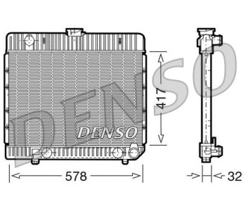 Радиатор, охлаждане на двигателя DENSO DRM17052 за MERCEDES S (W126) седан от 1978 до 1991