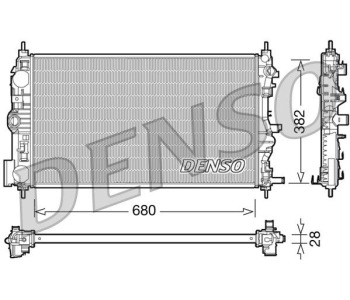Радиатор, охлаждане на двигателя DENSO DRM17019 за MERCEDES SPRINTER T1N (W904) 4T платформа от 1996 до 2006