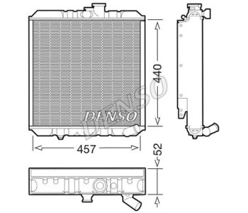 Радиатор, охлаждане на двигателя DENSO DRM17015 за MERCEDES SPRINTER T1N (W903) 3T товарен от 1995 до 2006
