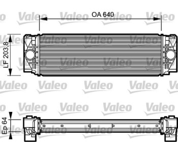 Интеркулер (охладител за въздуха на турбината) VALEO 818732 за MERCEDES SPRINTER NCV3 (W906) 3.5T платформа от 2006 до 2018