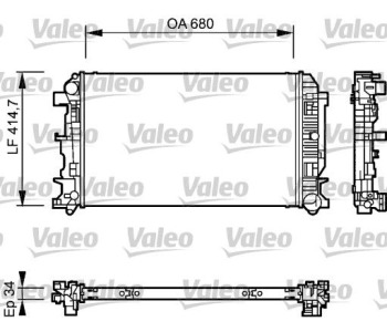 Радиатор, охлаждане на двигателя VALEO 735084 за MERCEDES SPRINTER NCV3 (W906) 3T товарен от 2006 до 2018