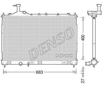 Радиатор, охлаждане на двигателя DENSO DRM46015 за NISSAN ALMERA I (N15) хечбек от 1995 до 2000