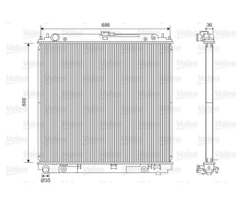 Радиатор, охлаждане на двигателя VALEO 701610 за NISSAN PATHFINDER III (R51) от 2005 до 2012
