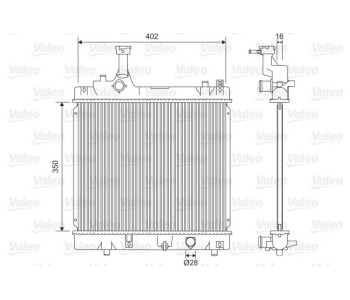 Радиатор, охлаждане на двигателя VALEO 701614 за SUZUKI ALTO (GF) от 2009 до 2014