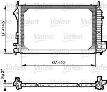 Радиатор, охлаждане на двигателя VALEO 735083 за SAAB 9-3 (YS3F) кабриолет от 2003 до 2015