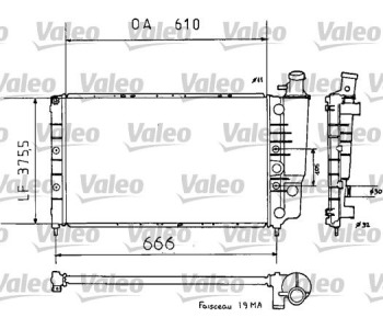 Радиатор, охлаждане на двигателя VALEO 810938 за RENAULT 21 (S48_) товарен от 1986 до 1995