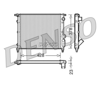 Радиатор, охлаждане на двигателя DENSO DRM23033 за RENAULT CLIO II (SB0/1/2_) товарен от 1998 до 2005
