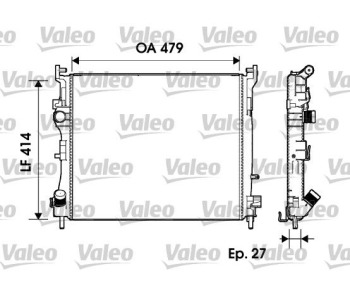 Радиатор, охлаждане на двигателя VALEO 732960 за RENAULT CLIO II (BB0/1/2_, CB0/1/2_) от 1998 до 2005