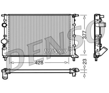 Радиатор, охлаждане на двигателя DENSO DRM23083 за RENAULT LAGUNA II (KG0/1_) комби от 2001 до 2007