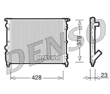 Радиатор, охлаждане на двигателя DENSO DRM23030 за RENAULT KANGOO I (FC0/1_) EXPRESS товарен от 1997 до 2007
