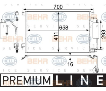 Кондензатор, климатизация HELLA 8FC 351 304-241 за RENAULT LAGUNA III (DT0/1) купе от 2008 до 2015