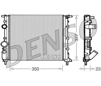 Радиатор, охлаждане на двигателя DENSO DRM23038 за RENAULT LAGUNA III (KT0/1) комби от 2007 до 2015