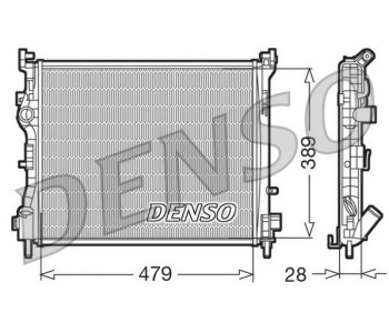 Радиатор, охлаждане на двигателя DENSO DRM23050 за RENAULT MEGANE I CLASSIC (LA0/1_) от 1996 до 2008