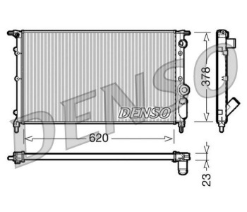 Радиатор, охлаждане на двигателя DENSO DRM23056 за RENAULT MEGANE II CC (EM0/1_) кабриолет от 2003 до 2010
