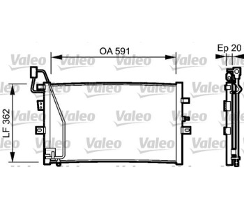 Кондензатор, климатизация VALEO 814000 за SAAB 9-5 (YS3E) комби от 1998 до 2009