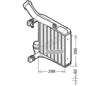 Интеркулер (охладител за въздуха на турбината) DENSO DIT50003 за TOYOTA AVENSIS (_T25_) седан от 2003 до 2008