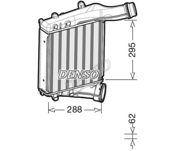 Интеркулер (охладител за въздуха на турбината) DENSO DIT50011 за TOYOTA AVENSIS (_T27_) седан от 2008 до 2018