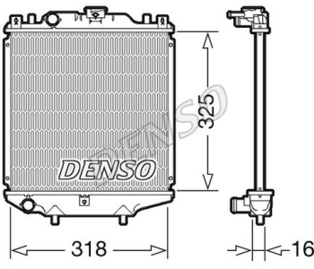Радиатор, охлаждане на двигателя DENSO DRM50019 за TOYOTA COROLLA (_E12_) хечбек от 2001 до 2007