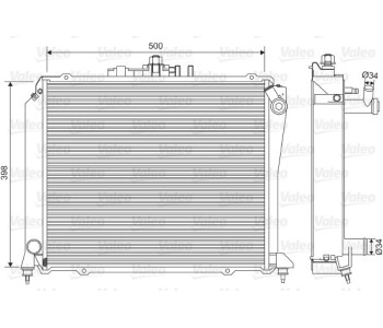 Радиатор, охлаждане на двигателя VALEO 701584 за TOYOTA HIACE IV (_H1_) пътнически от 1987 до 2004