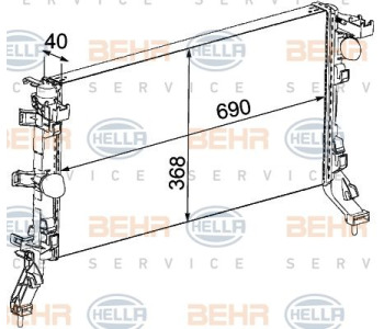 Интеркулер (охладител за въздуха на турбината) HELLA 8ML 376 746-131 за VOLKSWAGEN PASSAT B6 (3C2) седан от 2005 до 2010