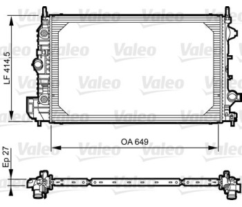 Радиатор, охлаждане на двигателя VALEO 735086 за SAAB 9-3 (YS3F) комби от 2005 до 2015