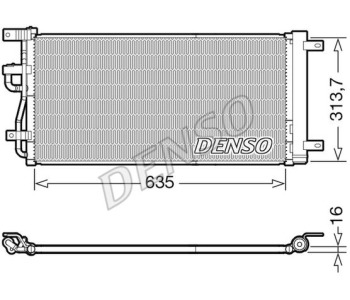 Кондензатор, климатизация DENSO DCN16002 за SMART FORTWO (451) купе от 2007 до 2014