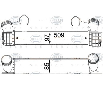 Интеркулер (охладител за въздуха на турбината) HELLA 8ML 376 731-794 за BMW 1 Ser (E88) кабриолет от 2008 до 2013