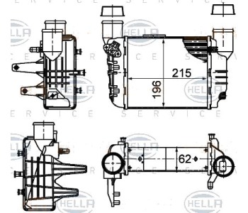 Интеркулер (охладител за въздуха на турбината) HELLA 8ML 376 783-581 за SEAT EXEO (3R2) седан от 2008