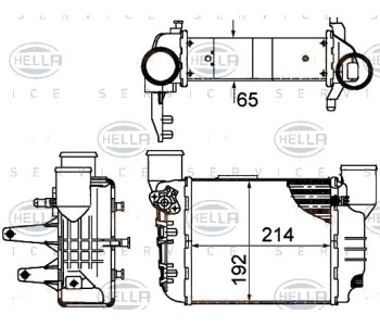 Интеркулер (охладител за въздуха на турбината) HELLA 8ML 376 899-061 за AUDI A4 Avant (8ED, B7) от 2004 до 2008