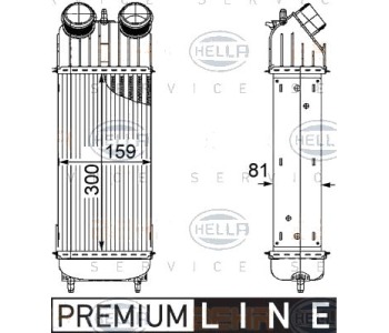 Интеркулер (охладител за въздуха на турбината) HELLA 8ML 376 746-221 за PEUGEOT 207 CC (WD_) кабрио от 2007