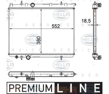 Радиатор, охлаждане на двигателя HELLA 8MK 376 771-501 за PEUGEOT 206 (2E/K) комби от 2002 до 2009