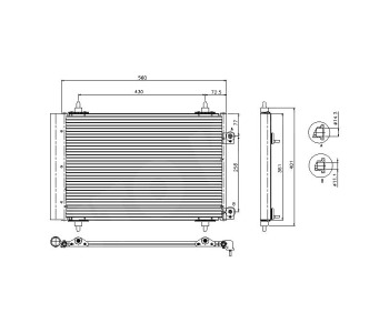Кондензатор климатизации P.R.C за PEUGEOT 5008 I от 2009 до 2016