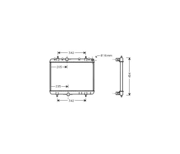 Воден радиатор P.R.C за PEUGEOT 307 (3H) SW комби от 2002 до 2008