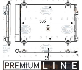 Кондензатор, климатизация HELLA 8FC 351 317-561 за CITROEN C4 I купе (LA) от 2004 до 2011