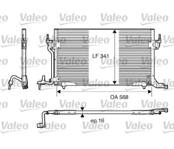 Кондензатор климатизации VALEO за PEUGEOT 306 (7B, N3, N5) седан от 1993 до 2003