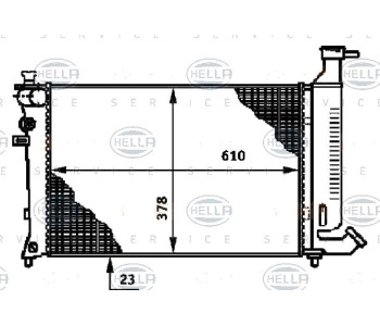 Радиатор, охлаждане на двигателя HELLA 8MK 376 717-291 за PEUGEOT 306 (7E, N3, N5) комби от 1994 до 2002