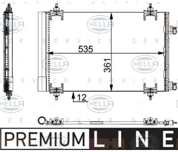 Кондензатор, климатизация HELLA 8FC 351 317-571 за CITROEN C4 I купе (LA) от 2004 до 2011