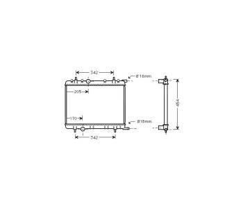 Воден радиатор P.R.C за PEUGEOT 307 (3A/C) хечбек от 2000 до 2008