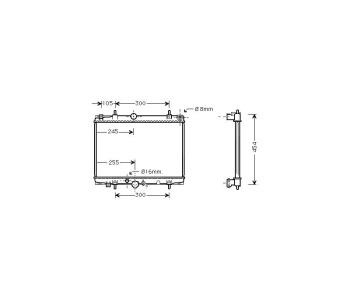 Воден радиатор P.R.C за PEUGEOT 406 (8E/F) комби от 1996 до 2004