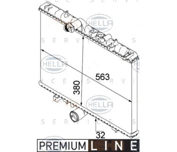 Радиатор, охлаждане на двигателя HELLA 8MK 376 745-071 за PEUGEOT 607 (9D, 9U) от 2000 до 2010