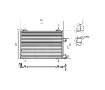 Кондензатор климатизации P.R.C за PEUGEOT 407 (6D_) седан от 2004