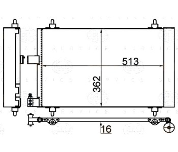 Кондензатор, климатизация HELLA 8FC 351 309-331 за PEUGEOT 407 (6C_) купе от 2005