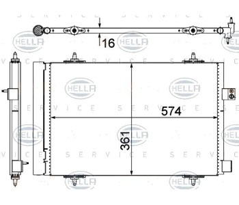 Кондензатор, климатизация HELLA 8FC 351 319-451 за PEUGEOT 508 I (8D_) от 2010 до 2018