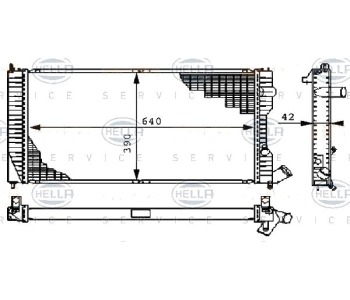 Воден радиатор HELLA за PEUGEOT 605 (6B) от 1989 до 1999
