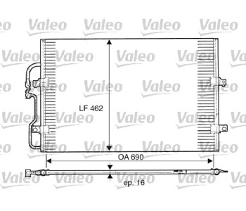 Кондензатор климатизации VALEO за PEUGEOT EXPERT (223) платформа от 1995 до 2006