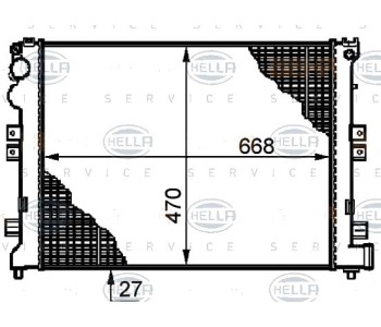 Радиатор, охлаждане на двигателя HELLA 8MK 376 719-231 за PEUGEOT EXPERT (224) пътнически от 1995 до 2006