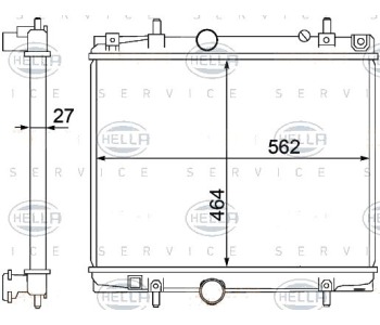 Радиатор, охлаждане на двигателя HELLA 8MK 376 767-141 за PEUGEOT EXPERT (VF3A_, VF3U_, VF3X_) товарен от 2007