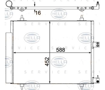 Кондензатор, климатизация HELLA 8FC 351 305-221 за PEUGEOT 807 (E) от 2002