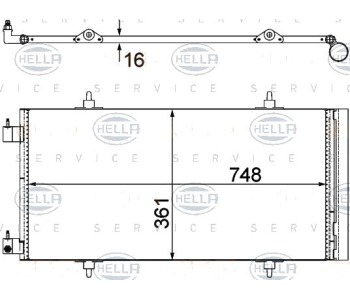 Кондензатор, климатизация HELLA 8FC 351 303-651 за PEUGEOT 807 (E) от 2002
