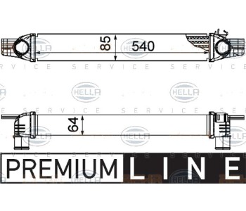 Интеркулер (охладител за въздуха на турбината) HELLA 8ML 376 746-531 за PEUGEOT BIPPER (AA_) товарен от 2008